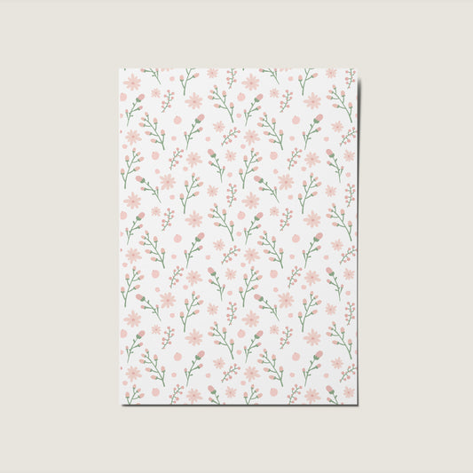 Floral Pink Pattern Illustrated No Occasion Card