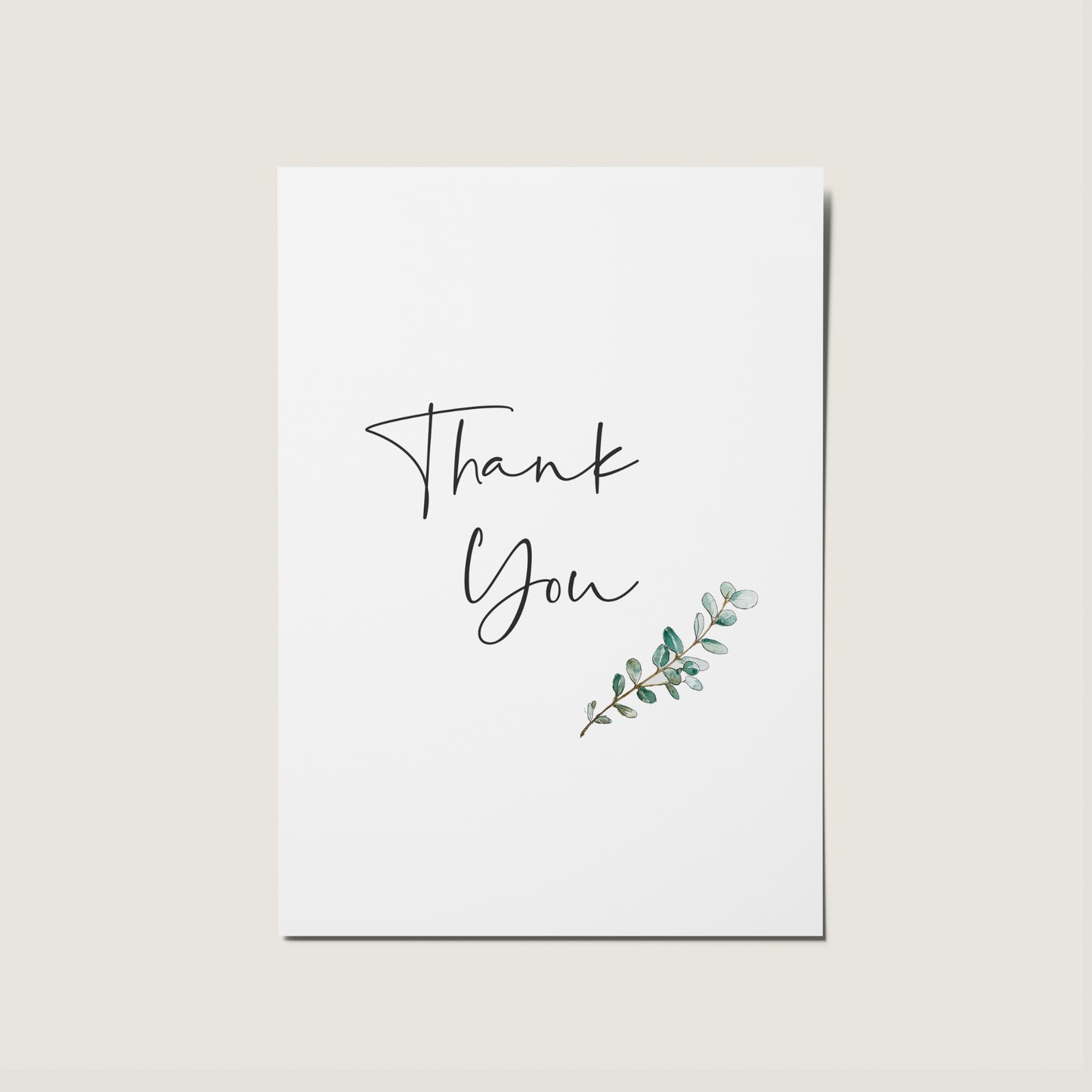 Thank You Eucalyptus Minimal Card