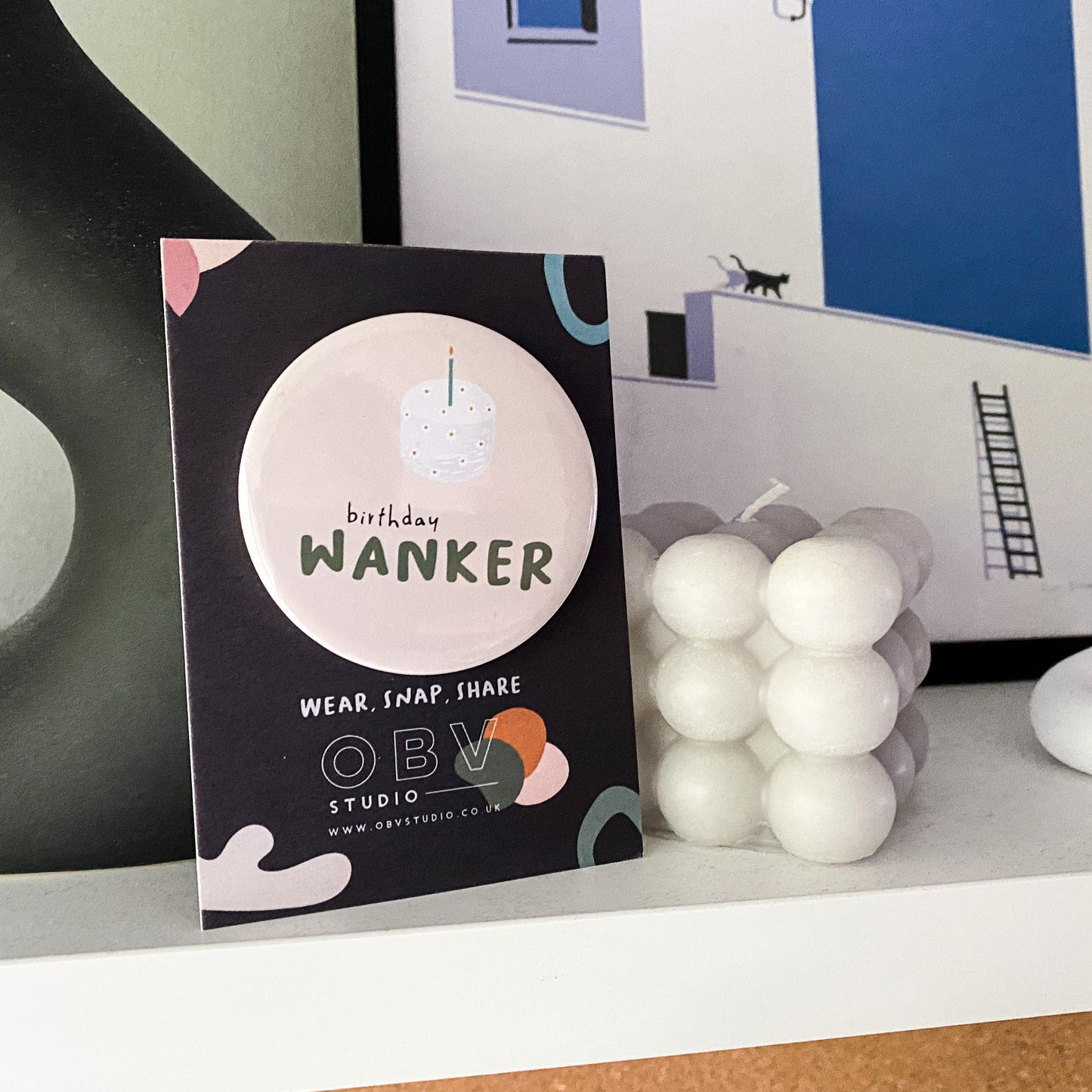 Birthday Wanker Happy Birthday Button Pin Badge