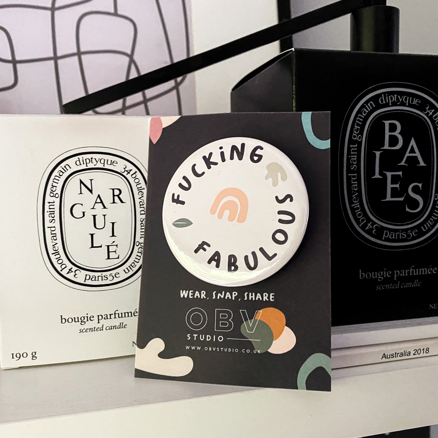 Fucking Fabulous Boho Button Pin Badge