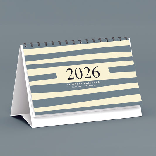 Boho Scandinavian Minimal Style A5 2026 Desk Desktop Calendar