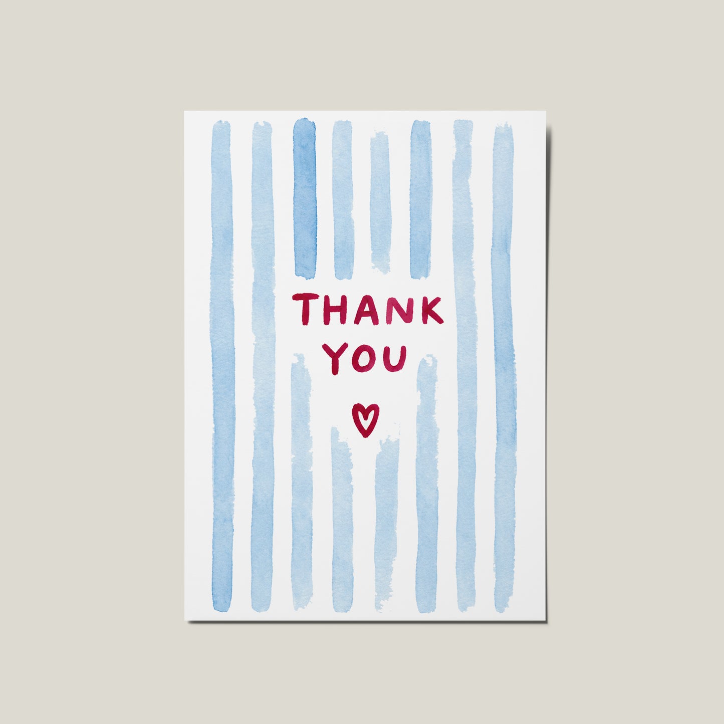 Thank You Water Colour Striped Card