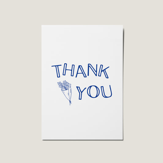 Thank You Minimal Flower Bouquet Card