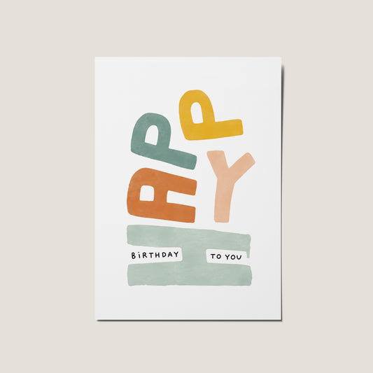 Playful and Colourful Happy Birthday Card