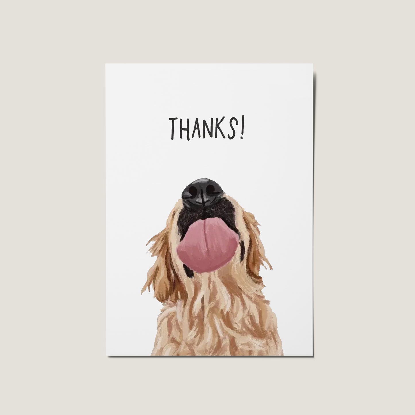 Thanks Dog Licking Card