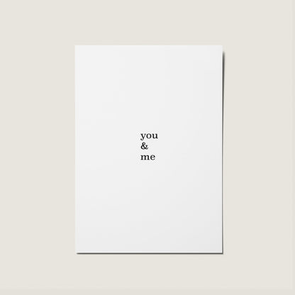 You & Me Minimal Card
