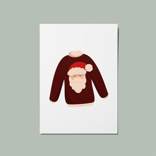 Christmas Jumper with Santa Christmas Card