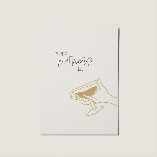 Happy Mothers Day with Gin Illustration Card