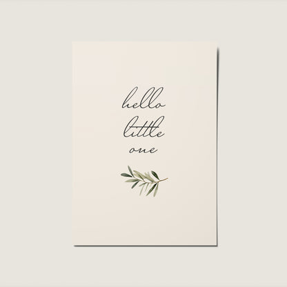 Hello Little One, Eucalyptus, New Baby, Baby Boy, Baby Girl, New Born Card
