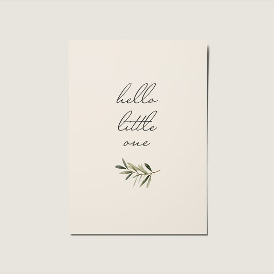 Hello Little One, Eucalyptus, New Baby, Baby Boy, Baby Girl, New Born Card