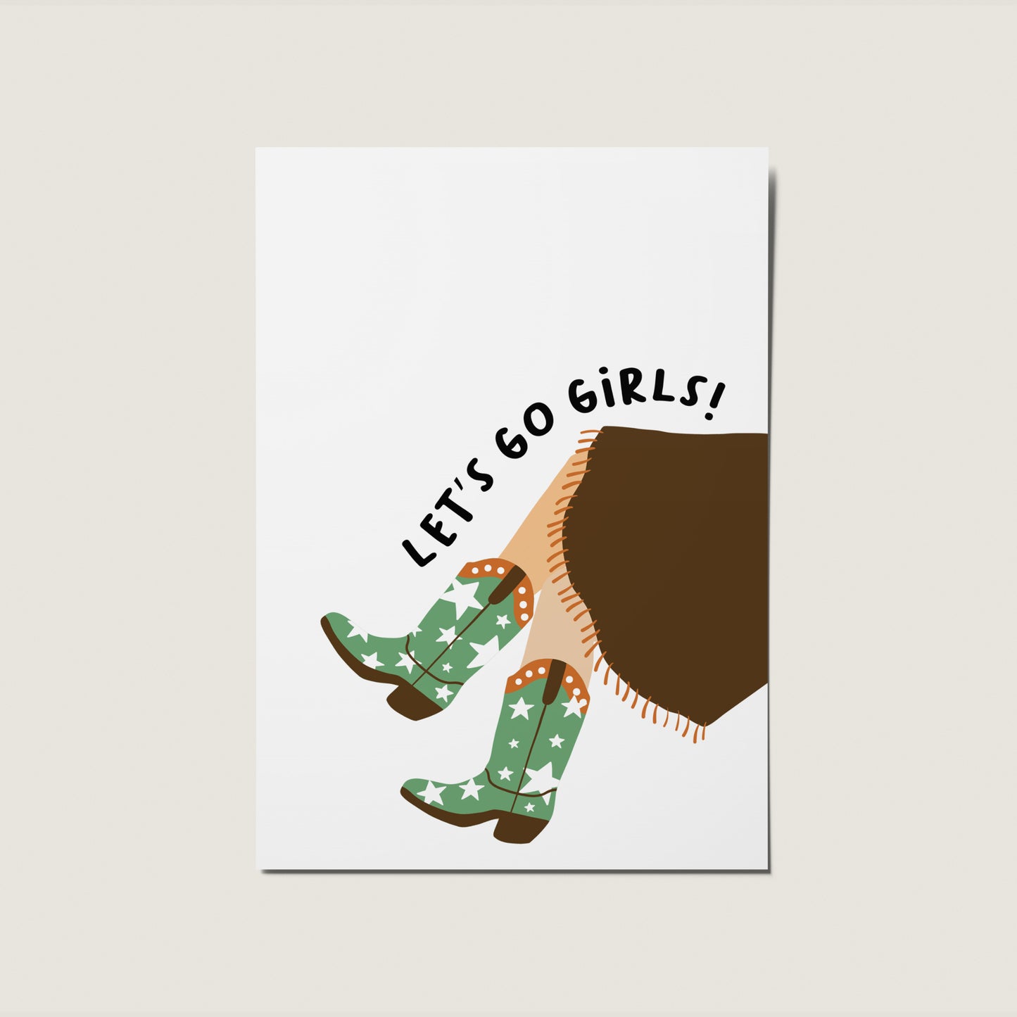 Let's Go Girls Illustrated No Occasion Card