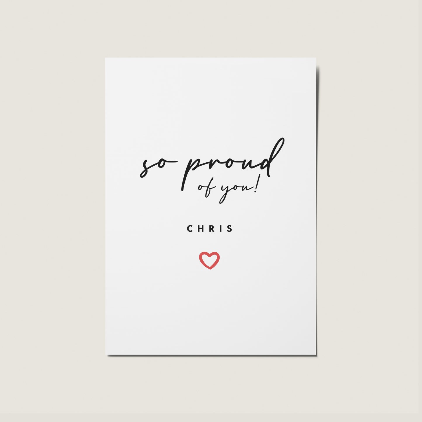 So Proud Of You Customisable Simple Well Done Card