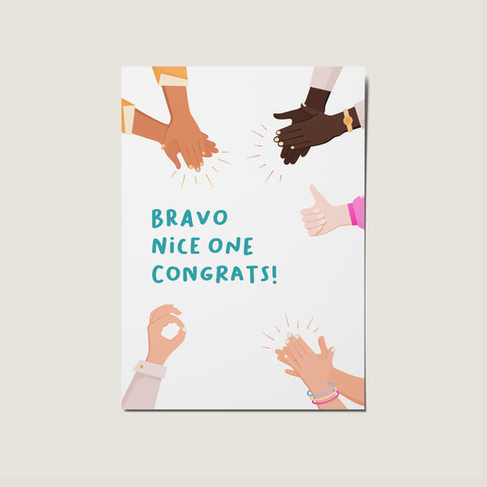 Bravo, Nice One, Congratulations Well Done Clapping Card