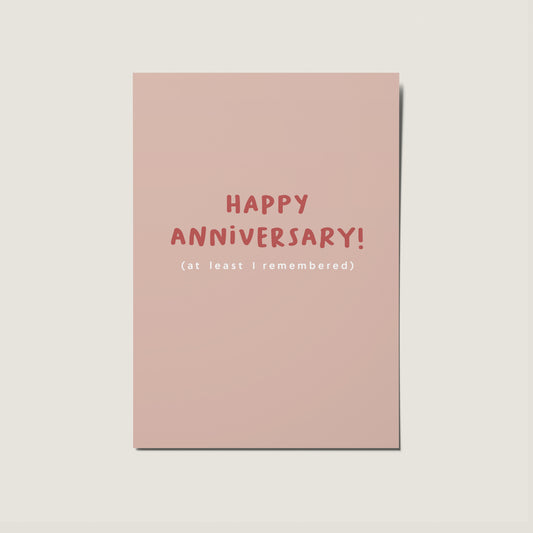 Happy Anniversary Funny I Forgot Colourful Card