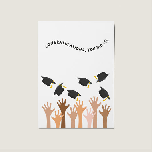 Congratulations You Did It Graduation Hat Celebration Card