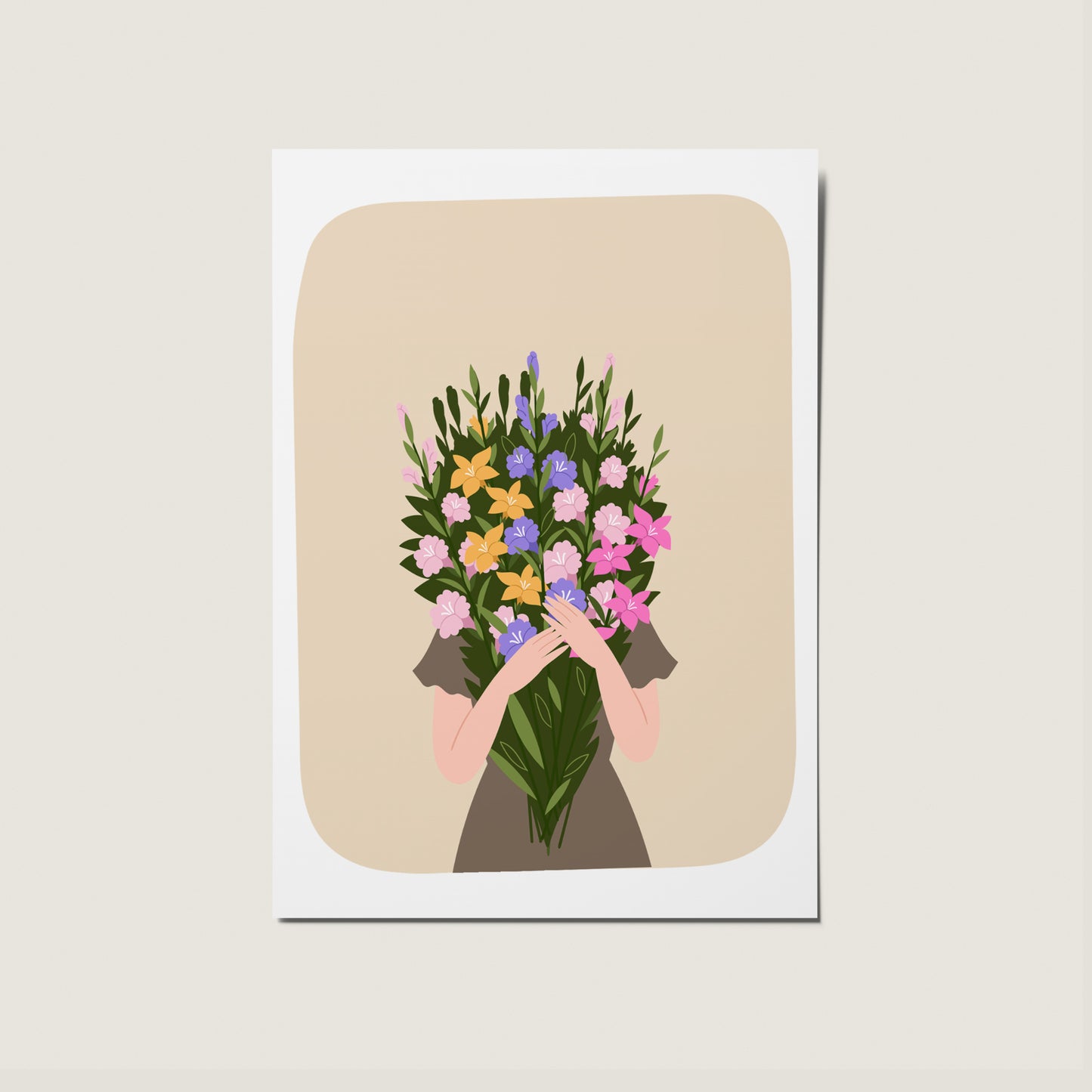 Large Floral Bouquet No Occasion Illustration Card