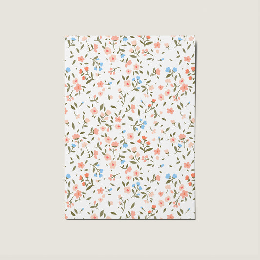 Colourful Flowers Floral Pattern Minimal No Occasion Bold Card