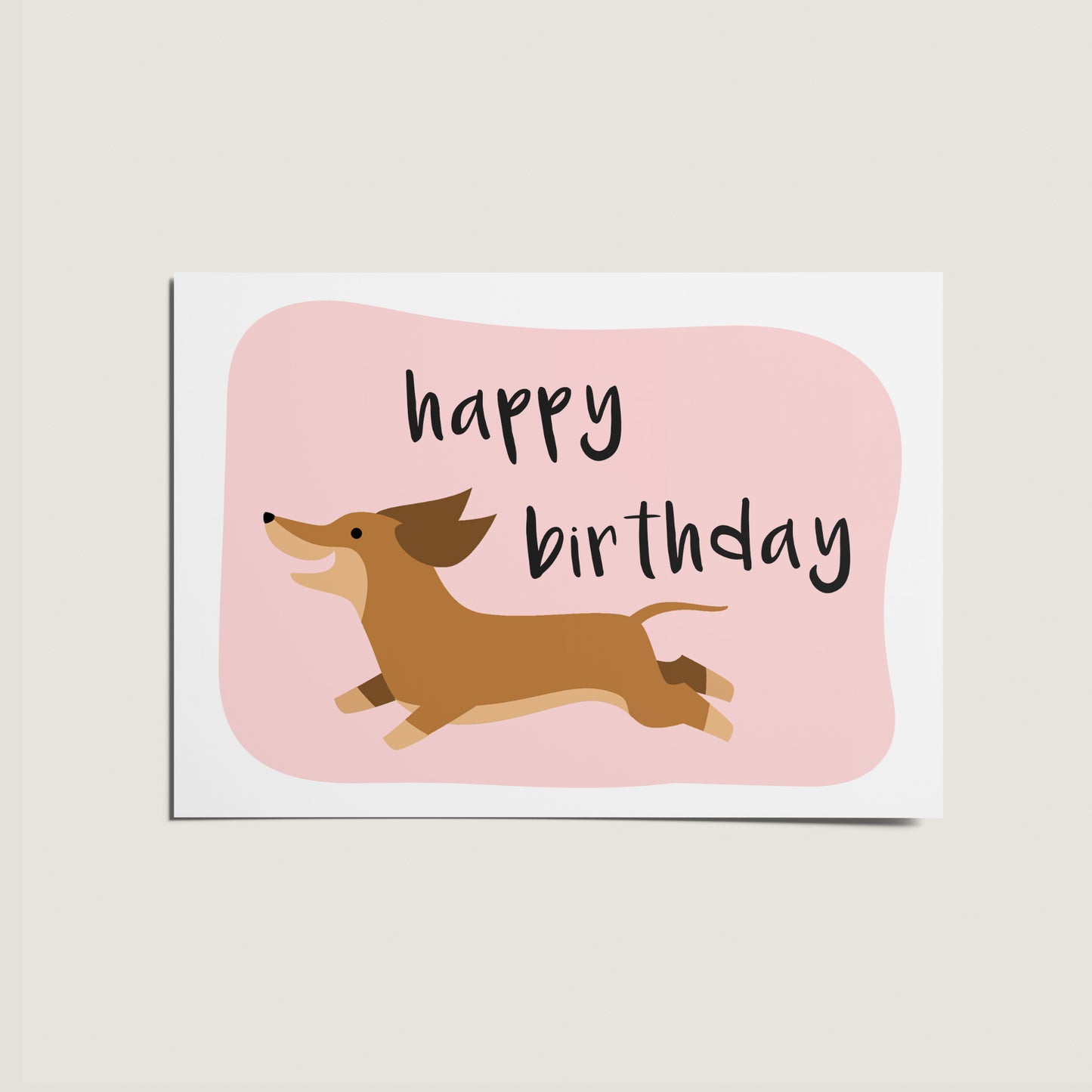 Happy Birthday Corgi Sausage Dog Dachshund Illustrated Card