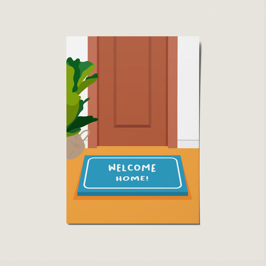Welcome Home New Home Bold Colourful Illustrated Card