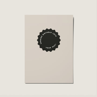Sending Birthday Love Minimal Lines Nordic Card - Hamptons Series