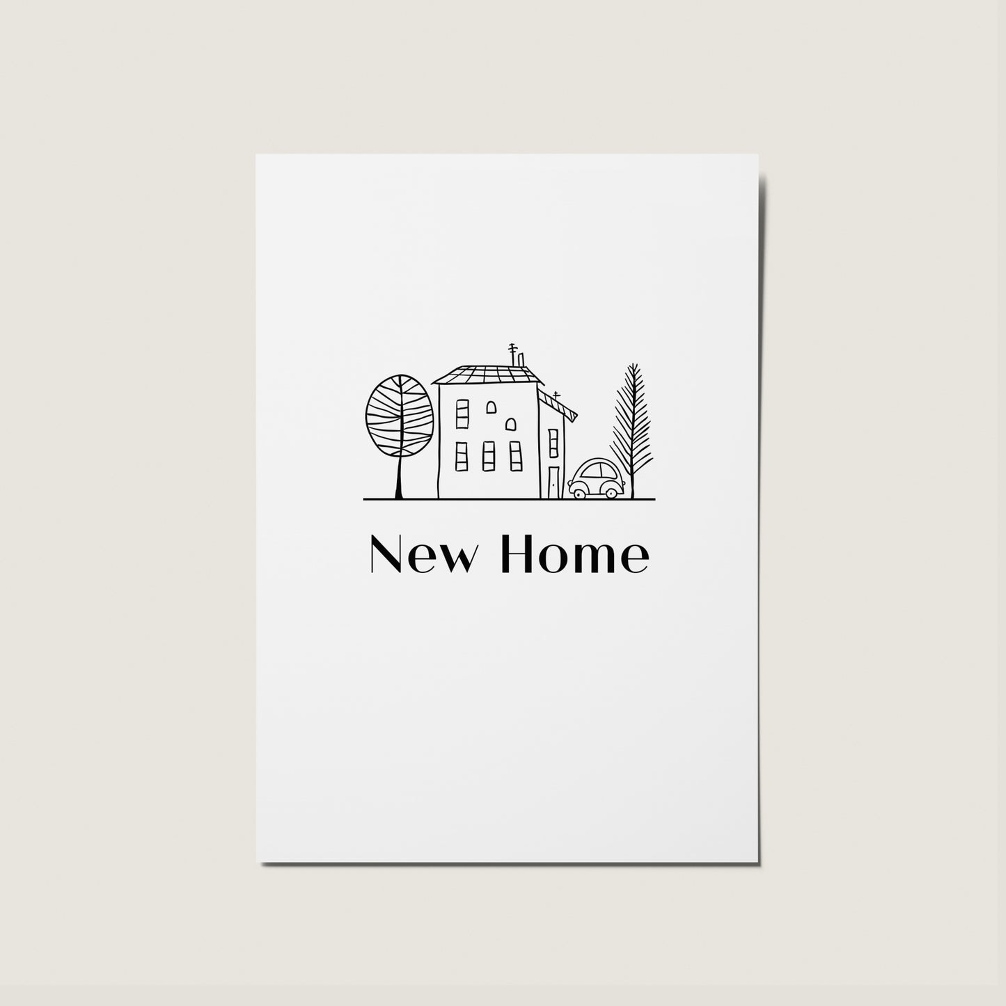 New Home Minimal Illustrated Card