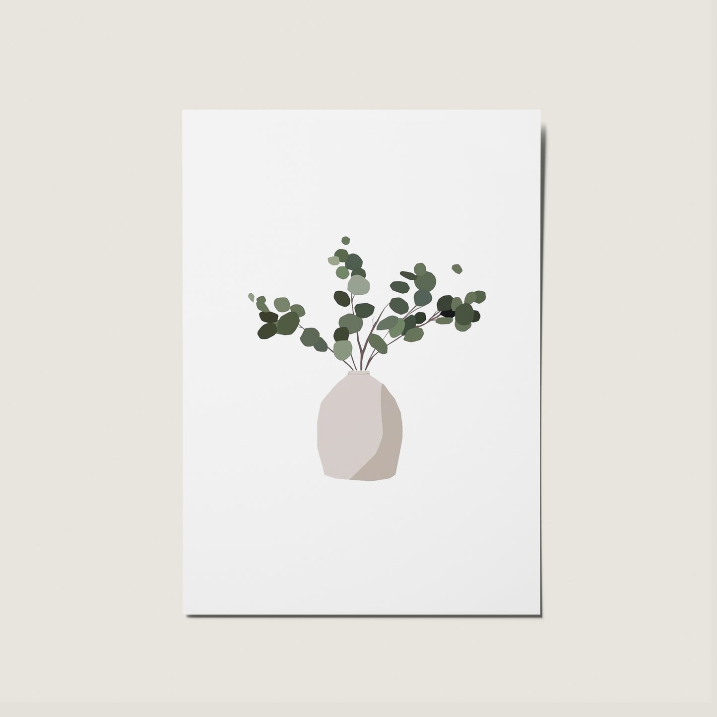 Minimal Illustrated Eucalyptus Thank You Simple Card