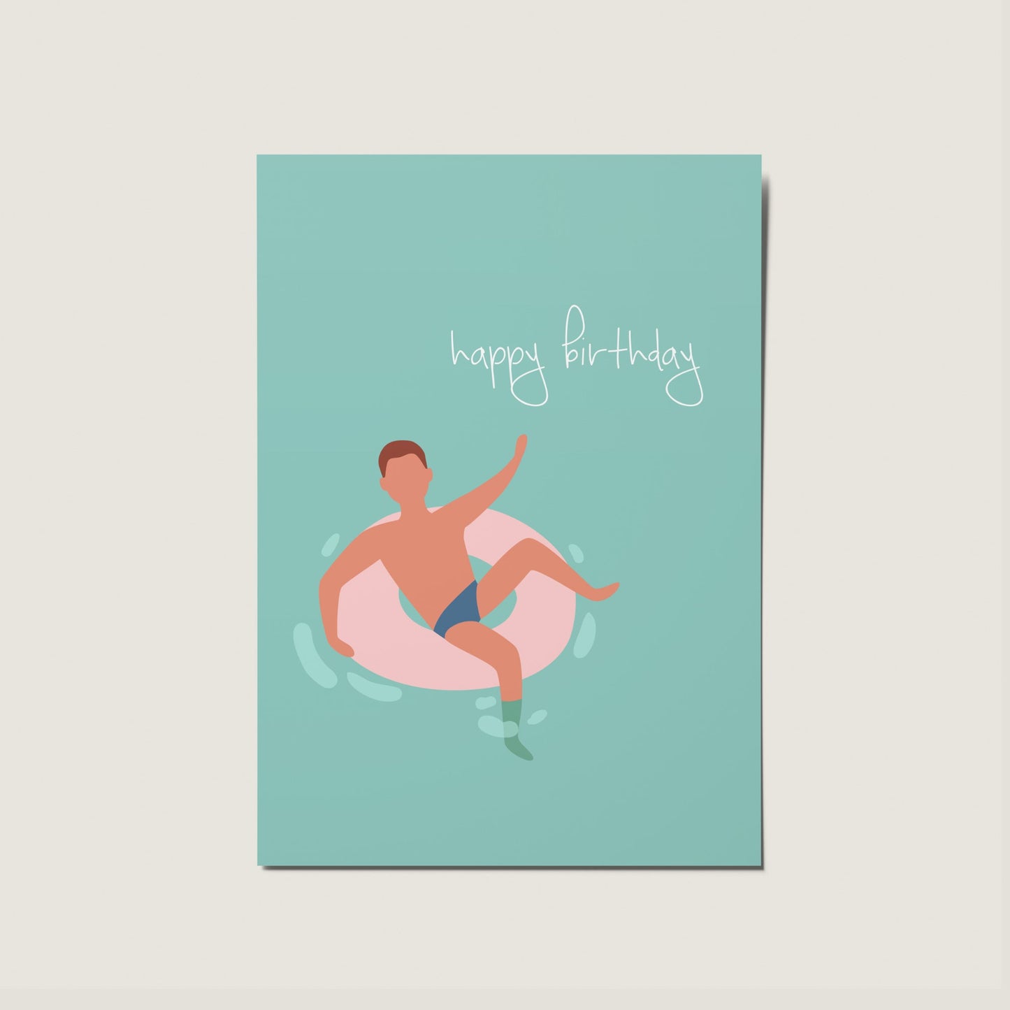 Happy Birthday Boy / Man Swimming Card