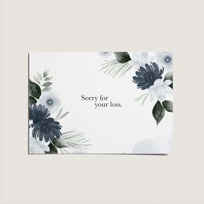 Sorry For Your Loss Floral Watercolour Card