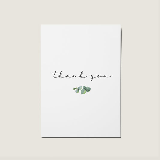 Thank You Foliage Minimal Card