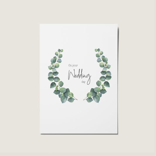 Eucalyptus On Your Wedding Day Newly Weds Card