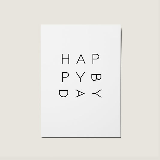 Happy Birthday Minimal Scandi Card