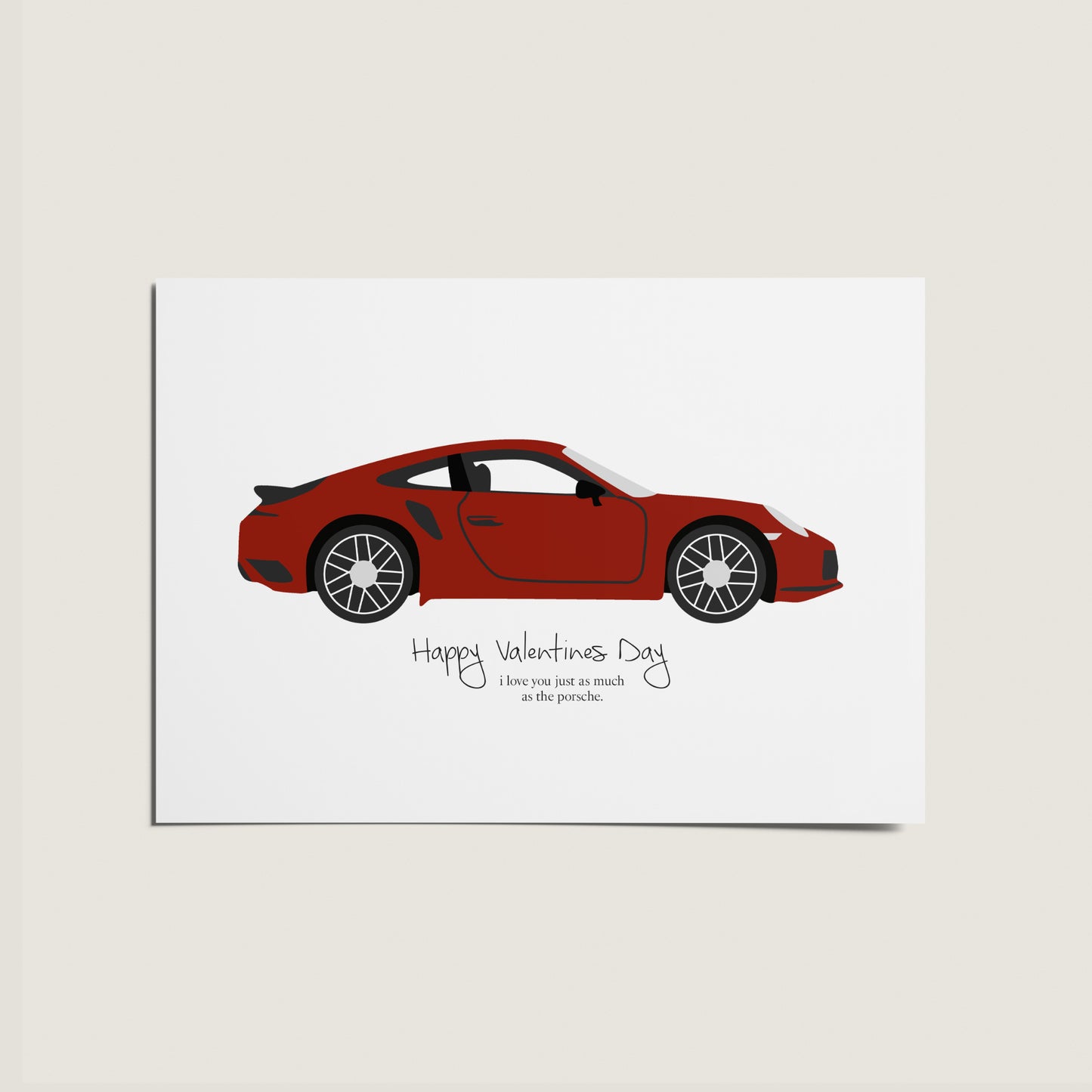 Love You Just As Much As The Porsche Valentines Day Card