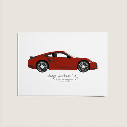 Love You Just As Much As The Porsche Valentines Day Card