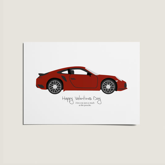 Love You Just As Much As The Porsche Valentines Day Card