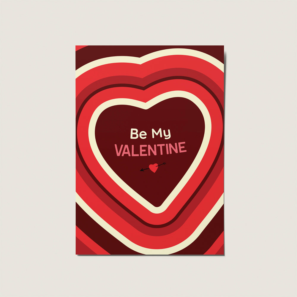 Retro Be My Valentine, Valentines Day Card