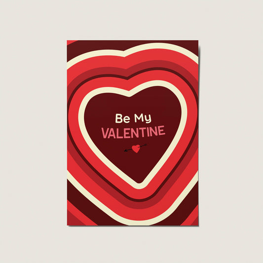 Retro Be My Valentine, Valentines Day Card