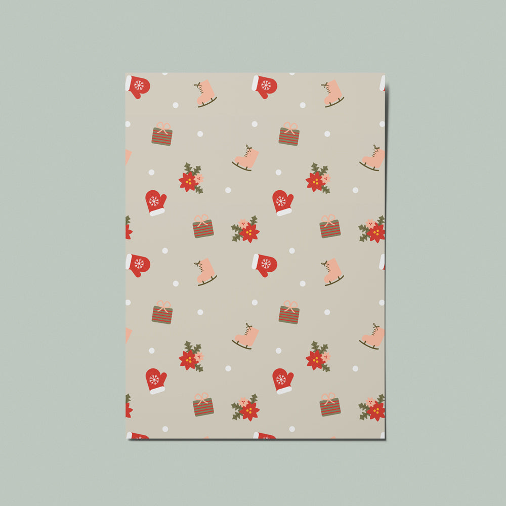 Light Christmas Icon Pattern Illustrated Card