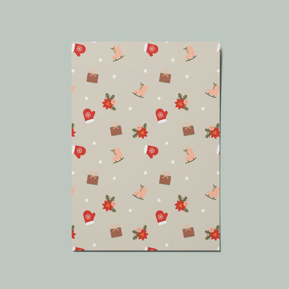 Light Christmas Icon Pattern Illustrated Card