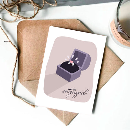 You're Engaged Ring Illustration Card