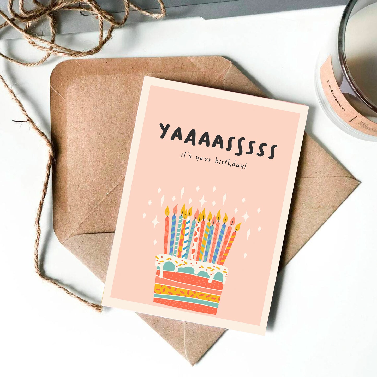 Yassss Illustrated Colourful Fun Birthday Card