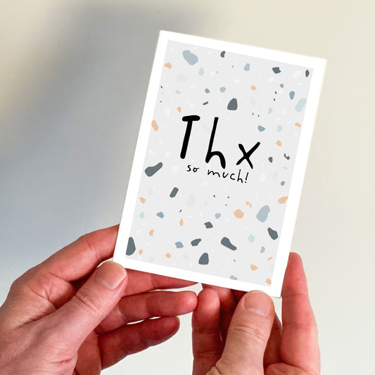 Thx So Much Terrazzo Minimal Simple Thank You Card