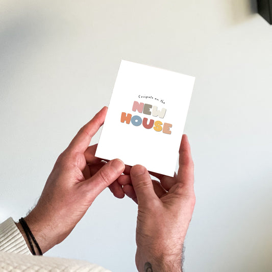 Colourful Bold New House Card