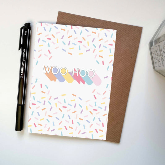 Woo-Hoo Fun Confetti Celebration Card