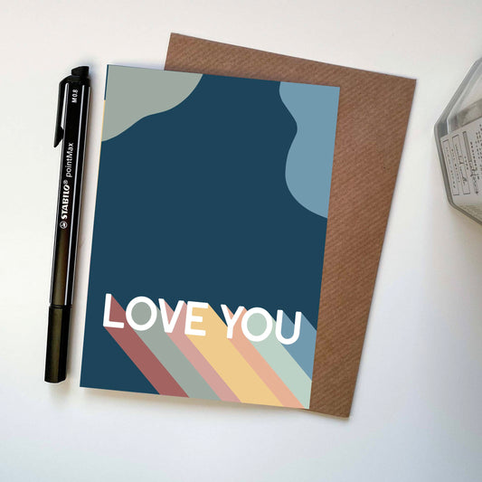 Love You Bold Colourful Card