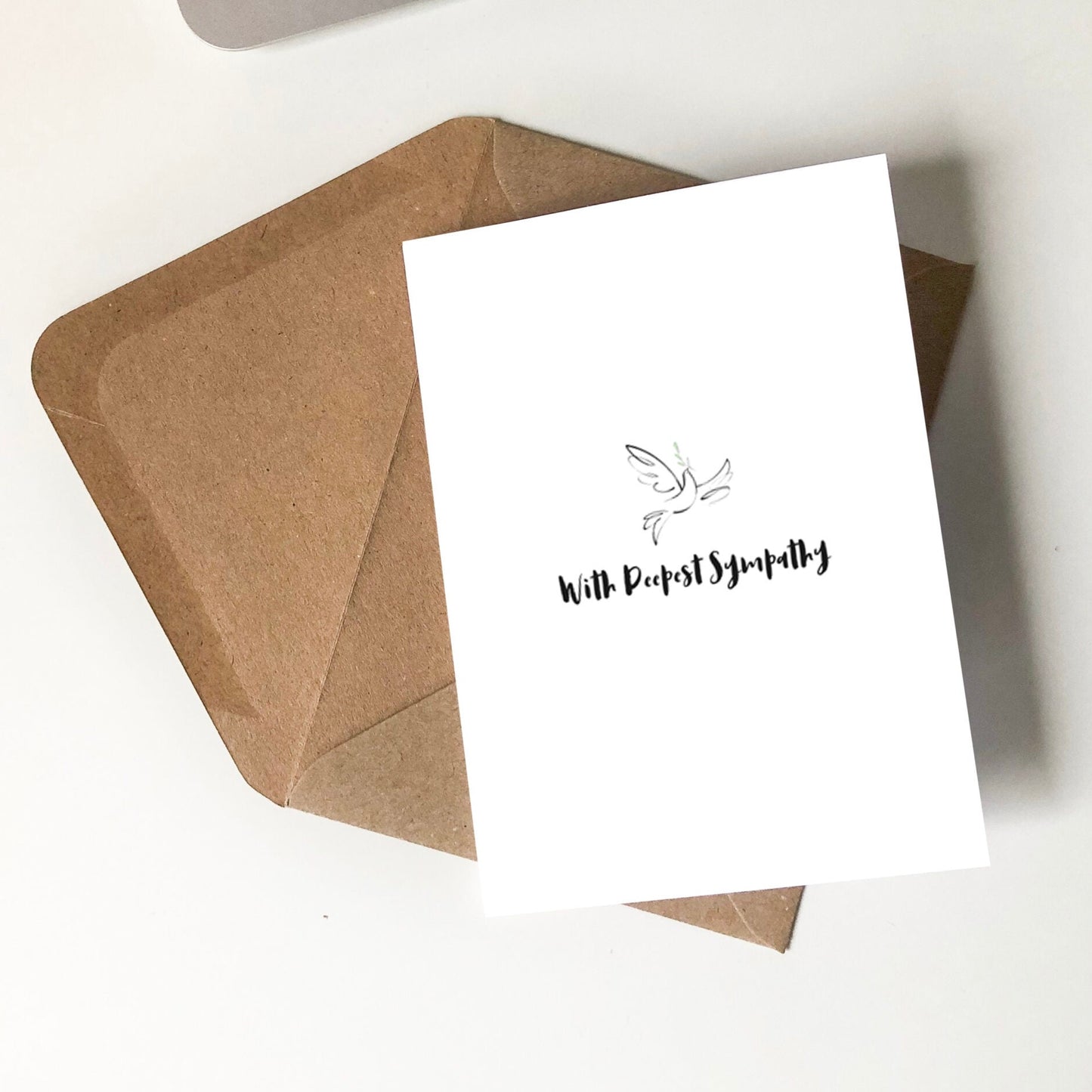 With Deepest Sympathy Minimal Dove Card