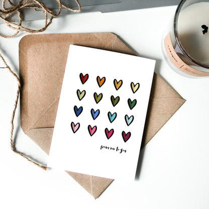 From Me To You Colourful Hearts Card
