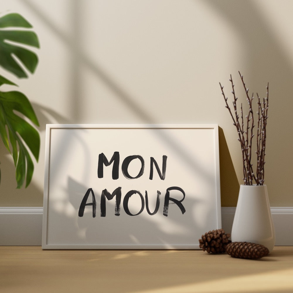 Mon Amour - My Love Minimal Print