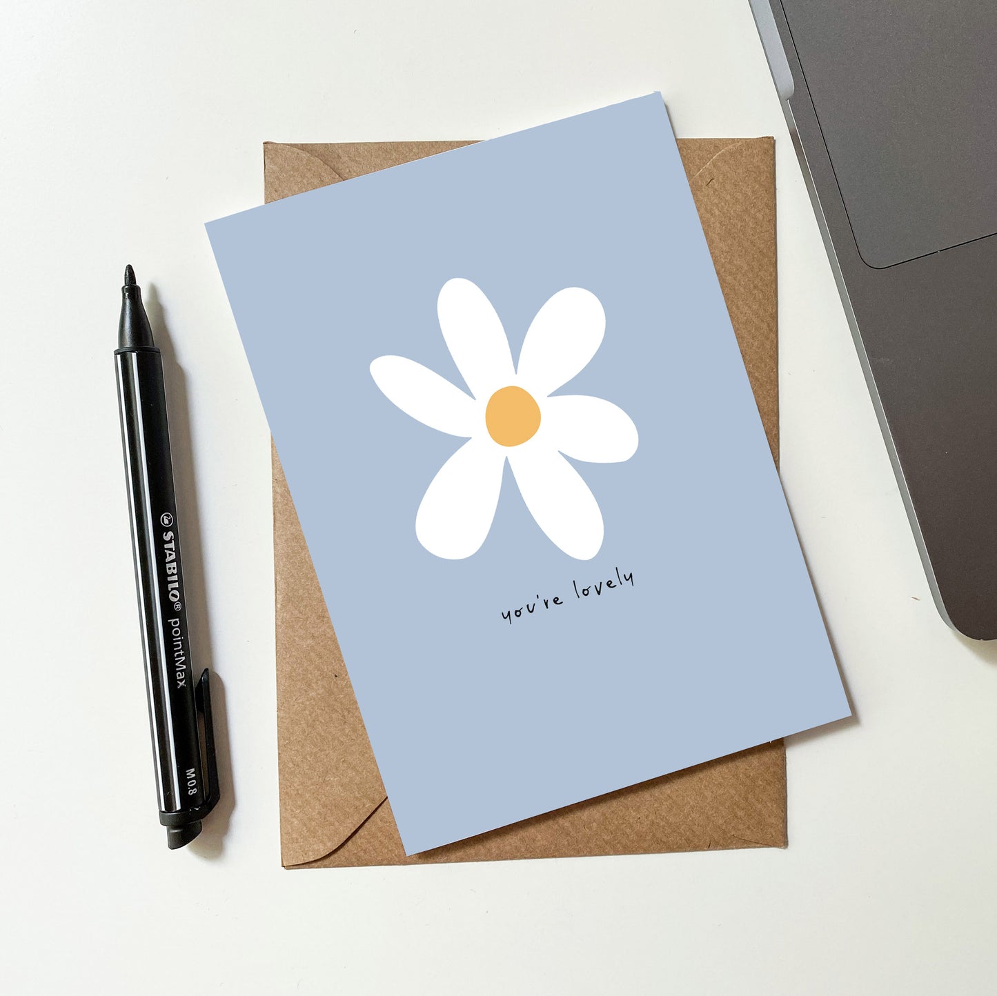 You're Lovely Daisy Floral Illustrated Card