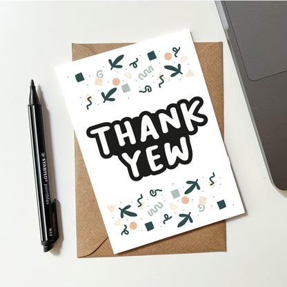 Thank Yew Modern Boho Abstract Shapes Card
