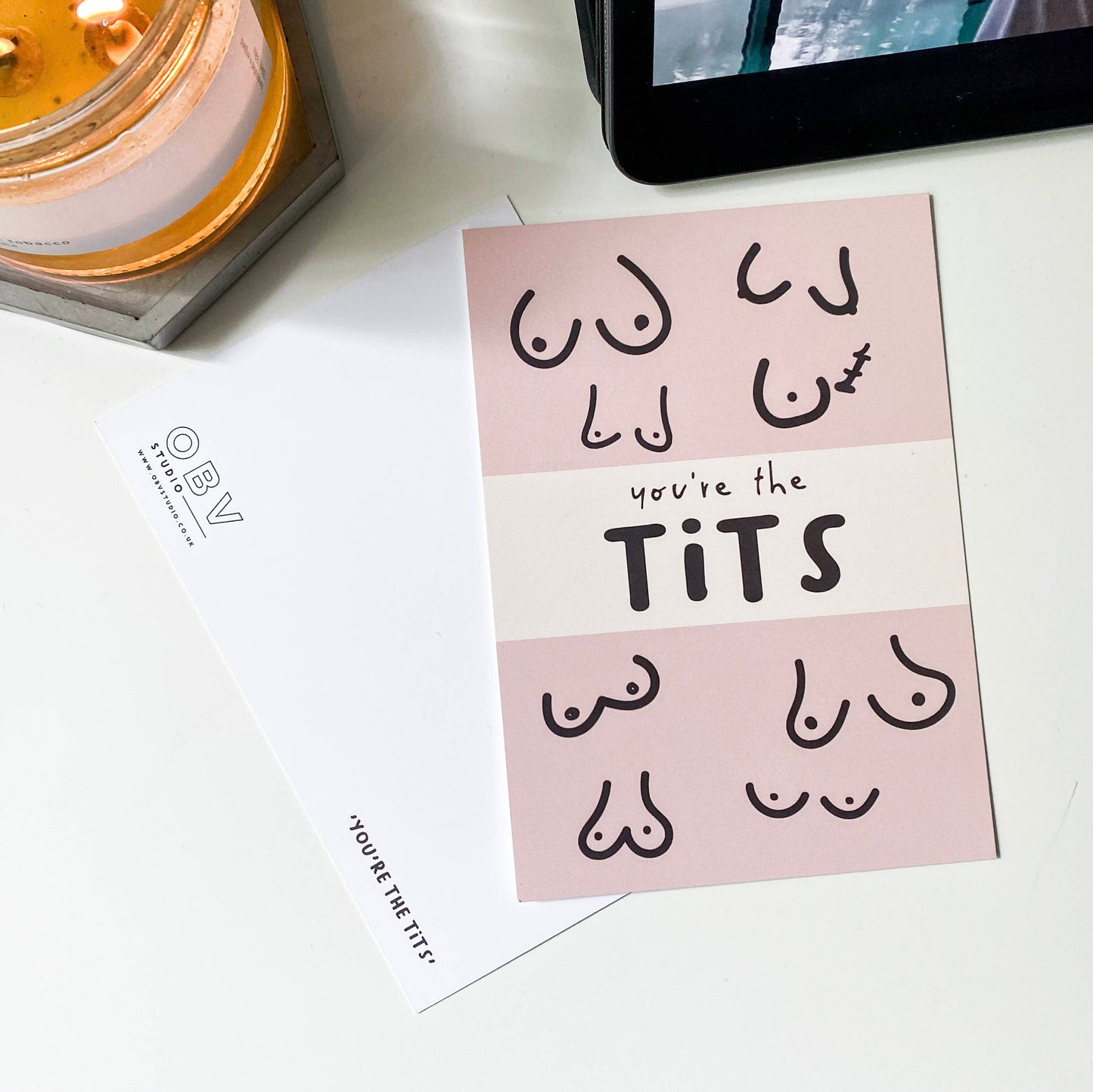 You're The Tits Positive Affirmation Postcard